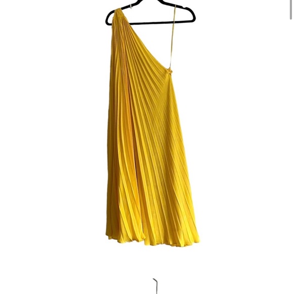 Banana Republic Bright Yellow One Shoulder Pleated Dress - Picture 8 of 11